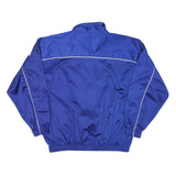 REEBOK Mens Blue & Black Track Jacket L Polyester Plain Zip Athletic Sport