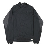 NIKE Mens Black & Grey Lightweight Zip Jacket L Polyester Blend Plain