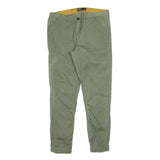 PULL & BEAR Mens Polyester Blend Green Slim Slim Leg Trousers W34 L30 Casual