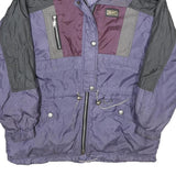 JOFF Womens Purple Black Nylon Zip Jacket UK 14 Colourblock Outdoor Puffa