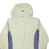 COLUMBIA Womens Beige & Blue Waterproof Zip Jacket M Polyester Blend Outdoor