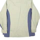 COLUMBIA Womens Beige & Blue Waterproof Zip Jacket M Polyester Blend Outdoor