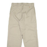 DICKIES Mens Cotton Beige Loose Fit Button Trousers W34 L32 Casual Workwear