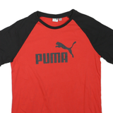 PUMA Boys Red & Black Graphic T-Shirt XL Short Sleeve Crew Neck Cotton Blend