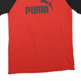 PUMA Boys Red & Black Graphic T-Shirt XL Short Sleeve Crew Neck Cotton Blend