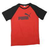 PUMA Boys Red & Black Graphic T-Shirt XL Short Sleeve Crew Neck Cotton Blend