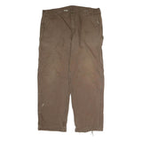 CARHARTT Mens Brown Cotton Regular Fit Straight Leg Trousers W44 L32 Workwear