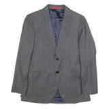 CAROLINA HERRERA Mens Grey Wool Classic Jacket S Woven Tailored Button Closure