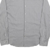 CALVIN KLEIN Mens Black & White Check Shirt L Cotton Blend Long Sleeve Button