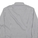CALVIN KLEIN Mens Black & White Check Shirt L Cotton Blend Long Sleeve Button
