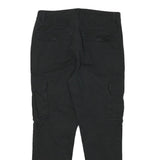 PIER ONE Mens Black Slim Cargo Cotton Blend Trousers W32 L27 Zip Pockets