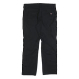 DICKIES Mens Regular Fit Black Cotton Blend Trousers W34 L30 Workwear Zip