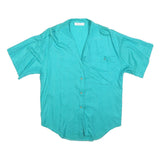 BETTY BARCLAY Womens Turquoise Blouse Short Sleeve Collared M Light Pattern