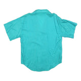 BETTY BARCLAY Womens Turquoise Blouse Short Sleeve Collared M Light Pattern