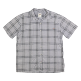 DICKIES Mens Grey Check Short Sleeve Shirt XL Casual Cotton Blend Comfortable
