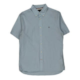 Tommy Hilfiger Short Sleeve Shirt - Medium Blue Cotton