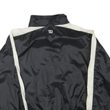 WILSON Mens Black & Cream Zip Jacket XL Polyester Blend Colourblock Lightweight