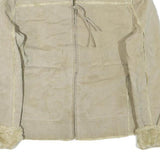 ALDO Womens Beige Leather Jacket M Shearling Zip Front Casual