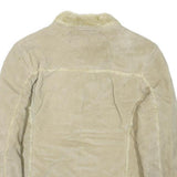 ALDO Womens Beige Leather Jacket M Shearling Zip Front Casual