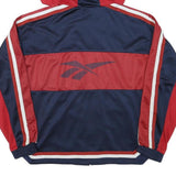 REEBOK Womens Navy & Red Graphic Pullover Hoodie XL Zip Sports Sweatshirt