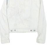 LEVI'S Womens White Cotton Blend Denim Jacket XS Button Plain Stylish