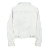 LEVI'S Womens White Cotton Blend Denim Jacket XS Button Plain Stylish