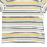 LACOSTE Mens White Green & Yellow Striped Short Sleeve Polo Shirt S Cotton Blend