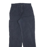 CARHARTT Mens Cotton Blend Navy Relaxed Fit Straight Trousers W31 L34 Workwear