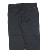 DICKIES Mens Regular Fit Black Cotton Blend Zip Trousers W38 L30 Workwear Pants