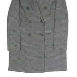 ZARA Womens Black & White Houndstooth Double Breasted Jacket S Polyester Blend