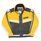 PHENIX Mens Yellow & Grey Sporty Zip Jacket L Polyester Blend Colourblock