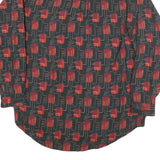 L'UOMO VOGUE Mens Black & Red Abstract Pattern Shirt M Long Sleeve Button-Up
