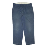 DICKIES Mens Regular Fit Navy Blue Cotton Blend Trousers W35 L28 Comfortable