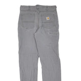 CARHARTT Mens Grey Regular Fit Straight Denim Jeans W33 L34 Workwear Zip Closure