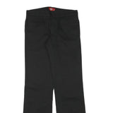 DICKIES Womens Black Cotton Blend Regular Fit Straight Leg Trousers W28 L31