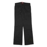 DICKIES Womens Black Cotton Blend Regular Fit Straight Leg Trousers W28 L31