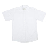 THE LOST CITY Mens White Casual Shirt M Cotton Blend Short Sleeve Button Front