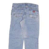 DICKIES Mens Regular Fit Straight Leg Denim Light Blue Jeans W34 L31 Zip Cotton