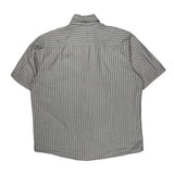 Dickies Striped Short Sleeve Shirt - Large Gray Cotton
