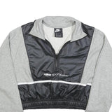 NIKE Womens Grey & Black Sportswear Pullover Sweatshirt S Cropped Half Zip