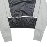 NIKE Womens Grey & Black Sportswear Pullover Sweatshirt S Cropped Half Zip
