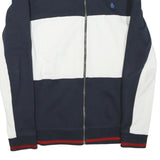 ORIGINAL PENGUIN Mens Navy & White Cotton Blend Track Jacket XL Zip Casual