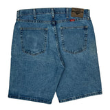Relaxed Fit Wrangler Denim Shorts - 34W 10L Blue Cotton