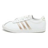 ADIDAS VL Court 2.0 Womens Leather Low Top Trainers White & Rose Gold UK 4.5