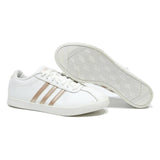 ADIDAS VL Court 2.0 Womens Leather Low Top Trainers White & Rose Gold UK 4.5