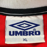 1998-00 Manchester United Umbro Home Football Shirt - XL Red Polyester