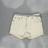 Levis Denim Shorts - 30W UK 10 White Cotton