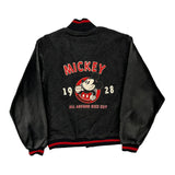 Mickey Mouse Disney Graphic Varsity Jacket - Small Black Polyester Blend
