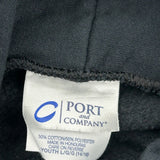 Age 14-16 Port & Company Graphic Hoodie - Large Black Cotton Blend