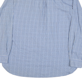 CHAPS Mens Blue & White Check Shirt L Button Down Collar Long Sleeve Casual